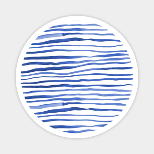 Irregular watercolor lines - blue Magnet